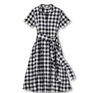 LISA MARIE FERNANDEZ X target Gingham Shirtdress XXS black white picnic cottage‎